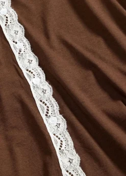 bonprix Nachhaltigere Materialien|Nachtwäsche^Pyjama mit Knopfleiste braun/wollweiß
