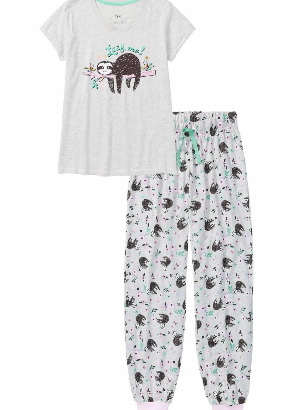 bonprix Wäsche·Nachtwäsche|Nachtwäsche^Pyjama mit kurzen Ärmeln naturmeliert bedruckt
