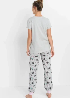 bonprix Wäsche·Nachtwäsche|Nachtwäsche^Pyjama mit kurzen Ärmeln naturmeliert bedruckt