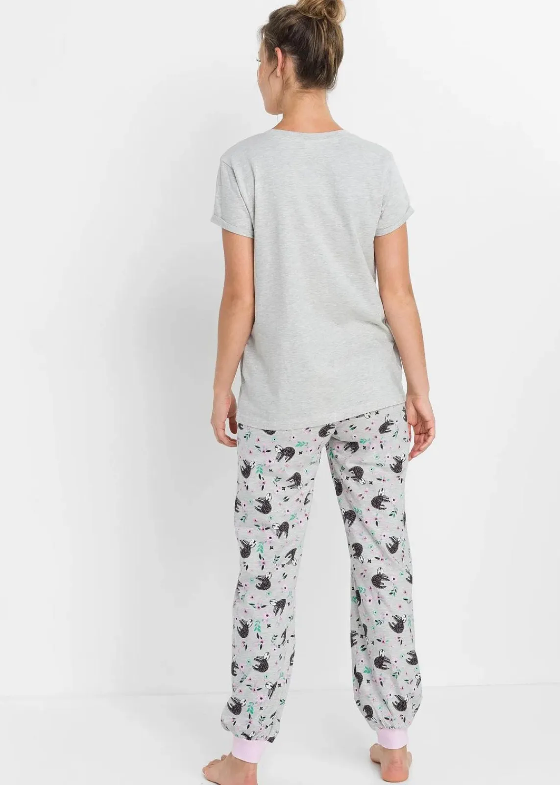 bonprix Wäsche·Nachtwäsche|Nachtwäsche^Pyjama mit kurzen Ärmeln naturmeliert bedruckt