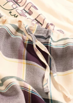 bonprix Wäsche·Nachtwäsche|Nachtwäsche^Pyjama mit weicher Webhose und Geschenktasche naturbeige/holunderbeere kariert