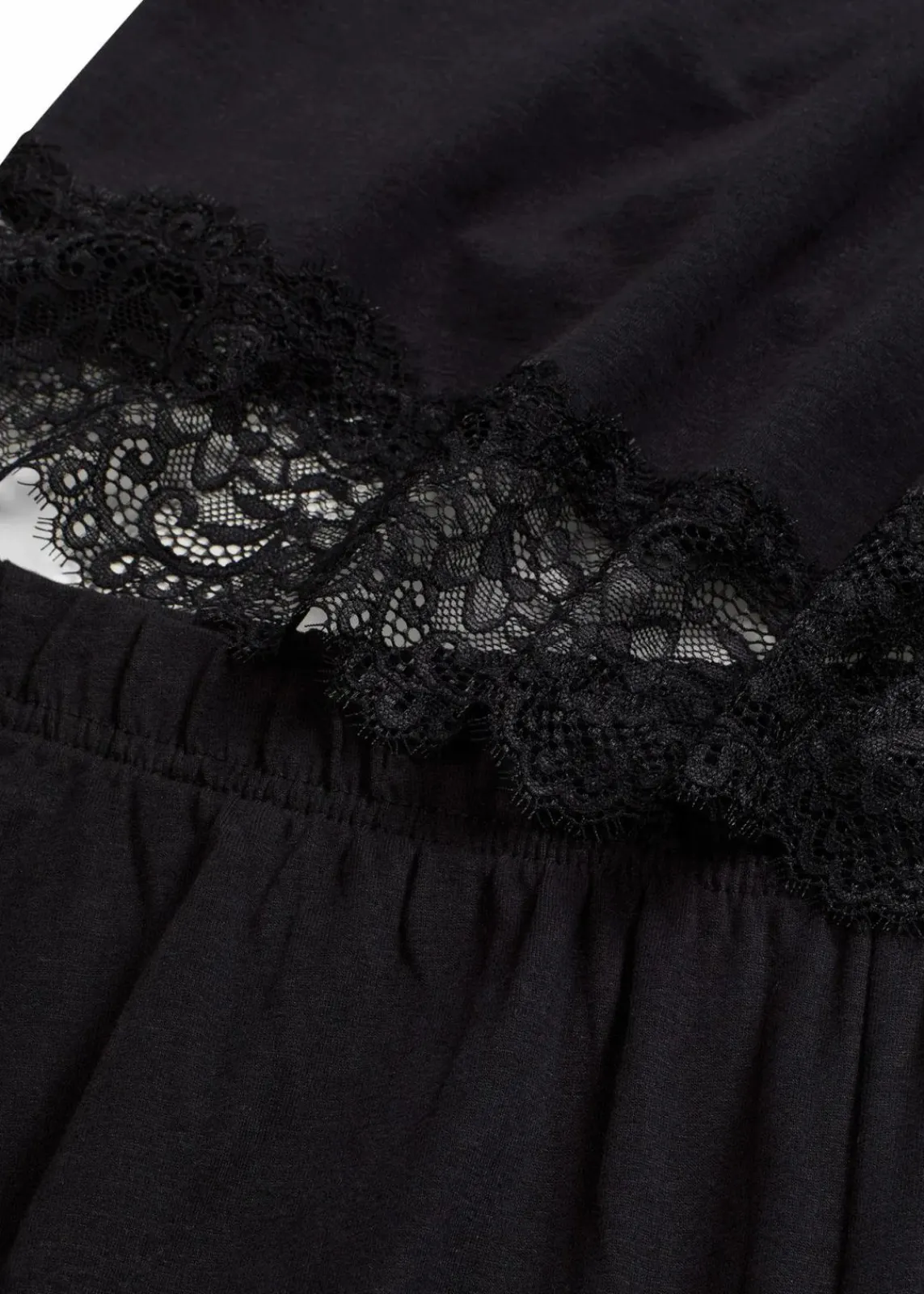 bonprix Wäsche·Nachtwäsche|Nachtwäsche^Pyjama mit zarter Spitze schwarz