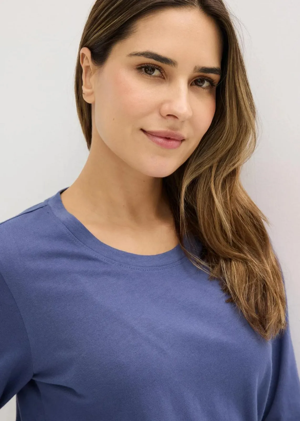 bonprix Wäsche·Nachtwäsche|Nachtwäsche^Pyjama (3-tlg.Set) aus reiner Baumwolle mittelblau/granitgrau bedruckt