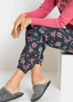 bonprix Wäsche·Nachtwäsche|Nachhaltigere Materialien^Pyjama aus reiner Bio-Baumwolle rauchrose bedruckt