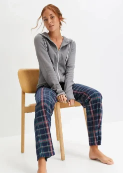 bonprix Nachtwäsche^Pyjamahose aus reiner Baumwolle (3er Pack) dunkelblau/dunkelrot/schwarz kariert