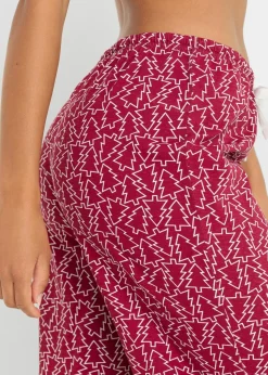 bonprix Wäsche·Nachtwäsche|Nachhaltigere Materialien^Pyjamahose aus reiner Bio-Baumwolle (2er Pack) schwarz/abendrot bedruckt