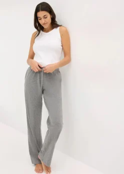 bonprix Wäsche·Nachtwäsche|Nachtwäsche^Pyjamahose mit Eingriffstaschen (2er Pack) schwarz + grau meliert