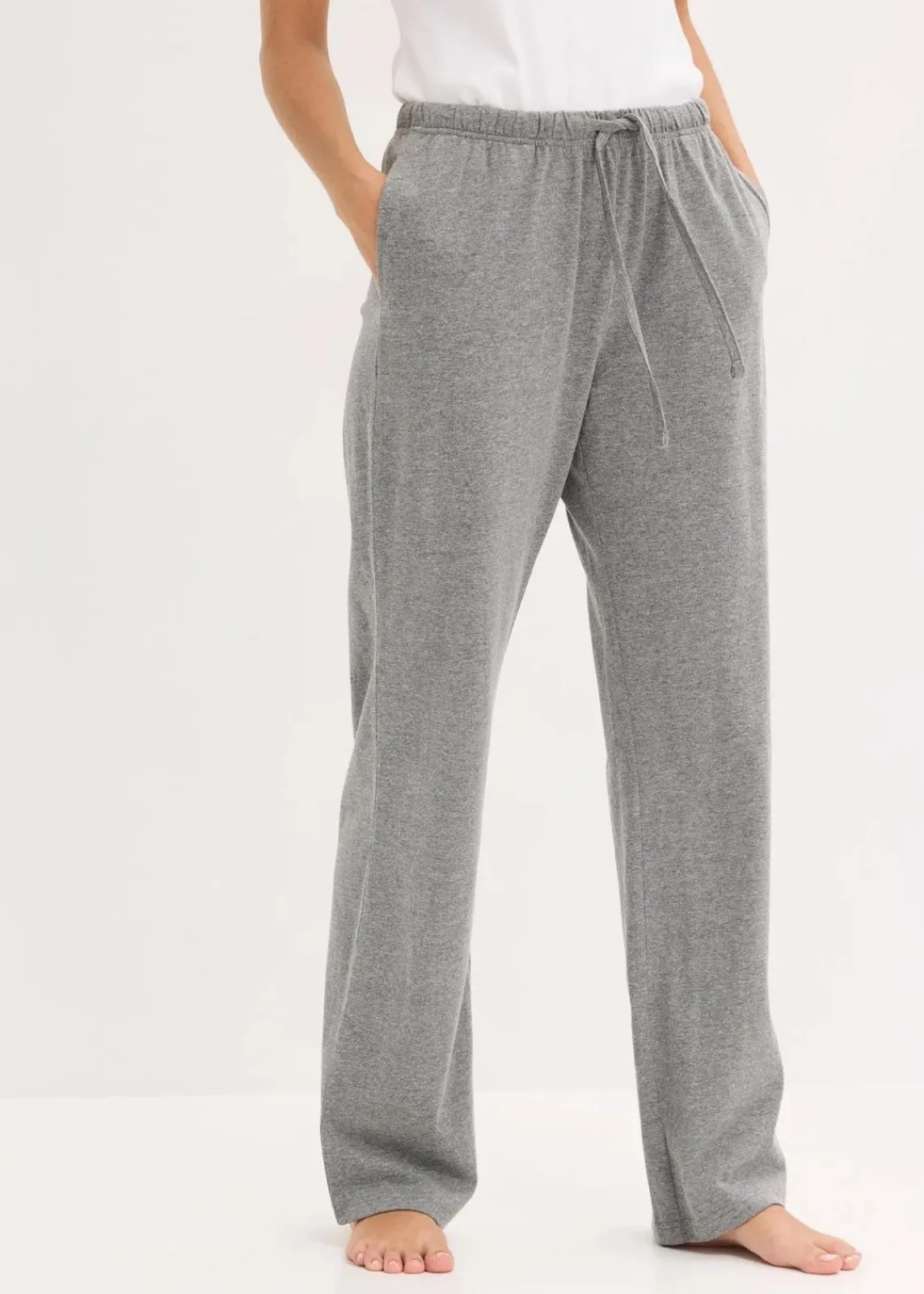 bonprix Wäsche·Nachtwäsche|Nachtwäsche^Pyjamahose mit Eingriffstaschen (2er Pack) schwarz + grau meliert