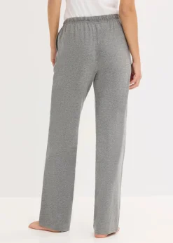 bonprix Wäsche·Nachtwäsche|Nachtwäsche^Pyjamahose mit Eingriffstaschen (2er Pack) schwarz + grau meliert
