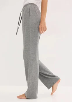 bonprix Wäsche·Nachtwäsche|Nachtwäsche^Pyjamahose mit Eingriffstaschen (2er Pack) schwarz + grau meliert