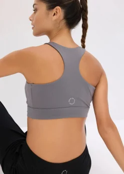 bonprix Wäsche·Bhs|Bhs^Racerback Sport-BH mit leichtem Halt granitgrau
