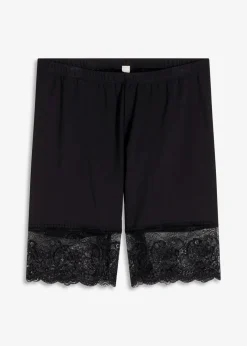 bonprix Wäsche·Radler & Oberschenkelschutz|Wäsche·Socken & Strumpfhosen^Radler „Anti Scheuern“ aus kühlendem Polyamid mit Spitzenbein schwarz
