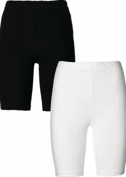 bonprix Hosen|Basics^Radlerhose (2er Pack) weiss+schwarz