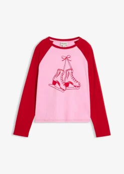 bonprix Nachhaltigere Materialien|Shirts & Tops^Raglanshirt aus reiner Bio-Baumwolle rosa/salsarot