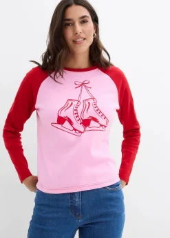 bonprix Nachhaltigere Materialien|Shirts & Tops^Raglanshirt aus reiner Bio-Baumwolle rosa/salsarot