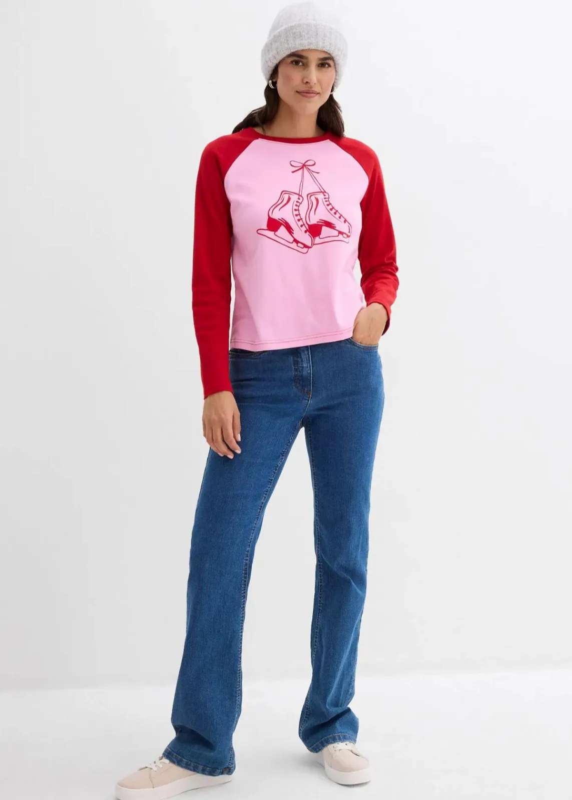 bonprix Nachhaltigere Materialien|Shirts & Tops^Raglanshirt aus reiner Bio-Baumwolle rosa/salsarot