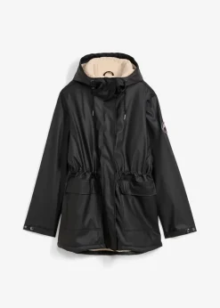bonprix Bekleidung·Hosen|Jacken & Mäntel^Regenjacke mit Teddyfutter schwarz