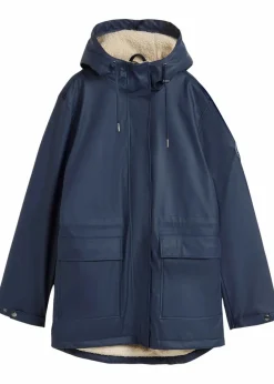 bonprix Jacken & Mäntel|Bekleidung·Hosen^Regenjacke mit Teddyfutter dunkelblau