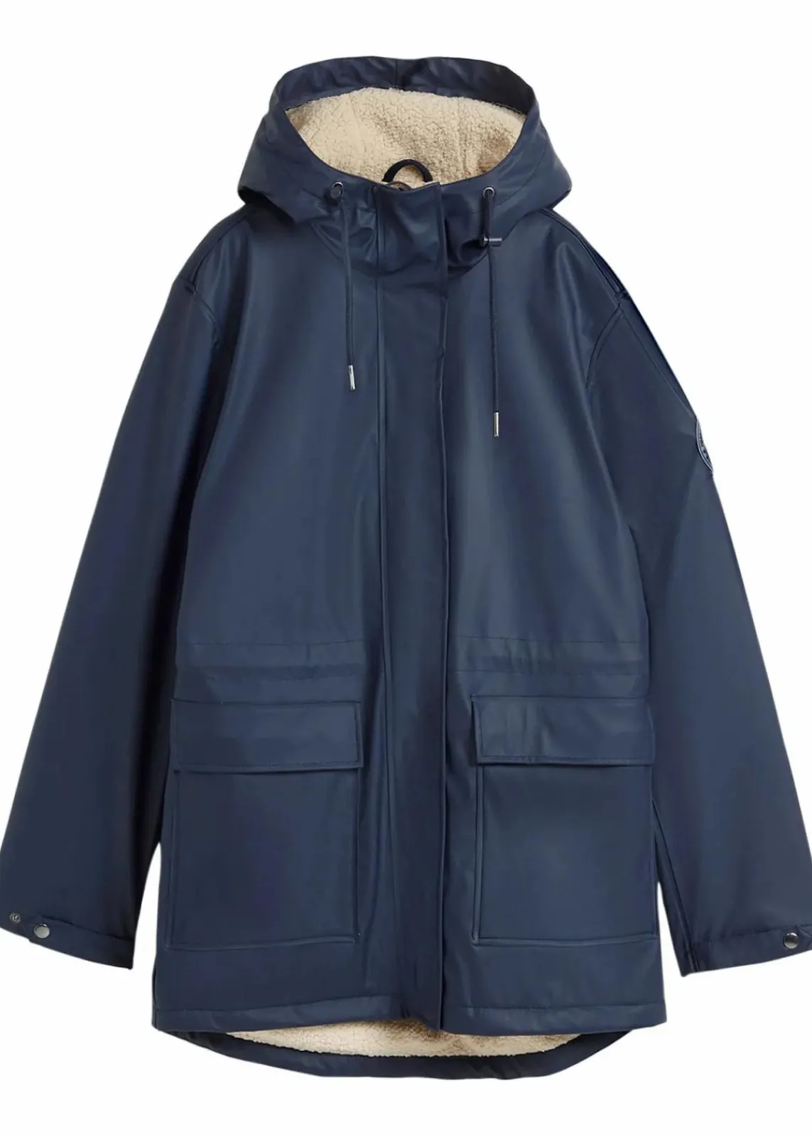 bonprix Jacken & Mäntel|Bekleidung·Hosen^Regenjacke mit Teddyfutter dunkelblau