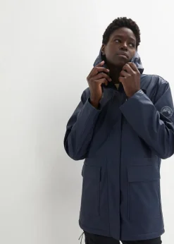 bonprix Jacken & Mäntel|Bekleidung·Hosen^Regenjacke mit Teddyfutter dunkelblau