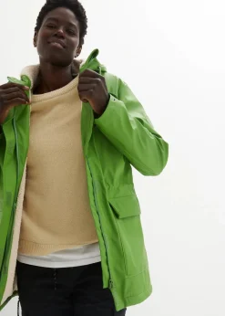 bonprix Jacken & Mäntel|Bekleidung·Hosen^Regenjacke mit Teddyfutter mattmoos