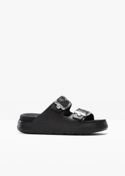 Rieker High Heels|Komfortschuhe^Komfort-Plateau-Pantoletten mit leichter Sohle schwarz