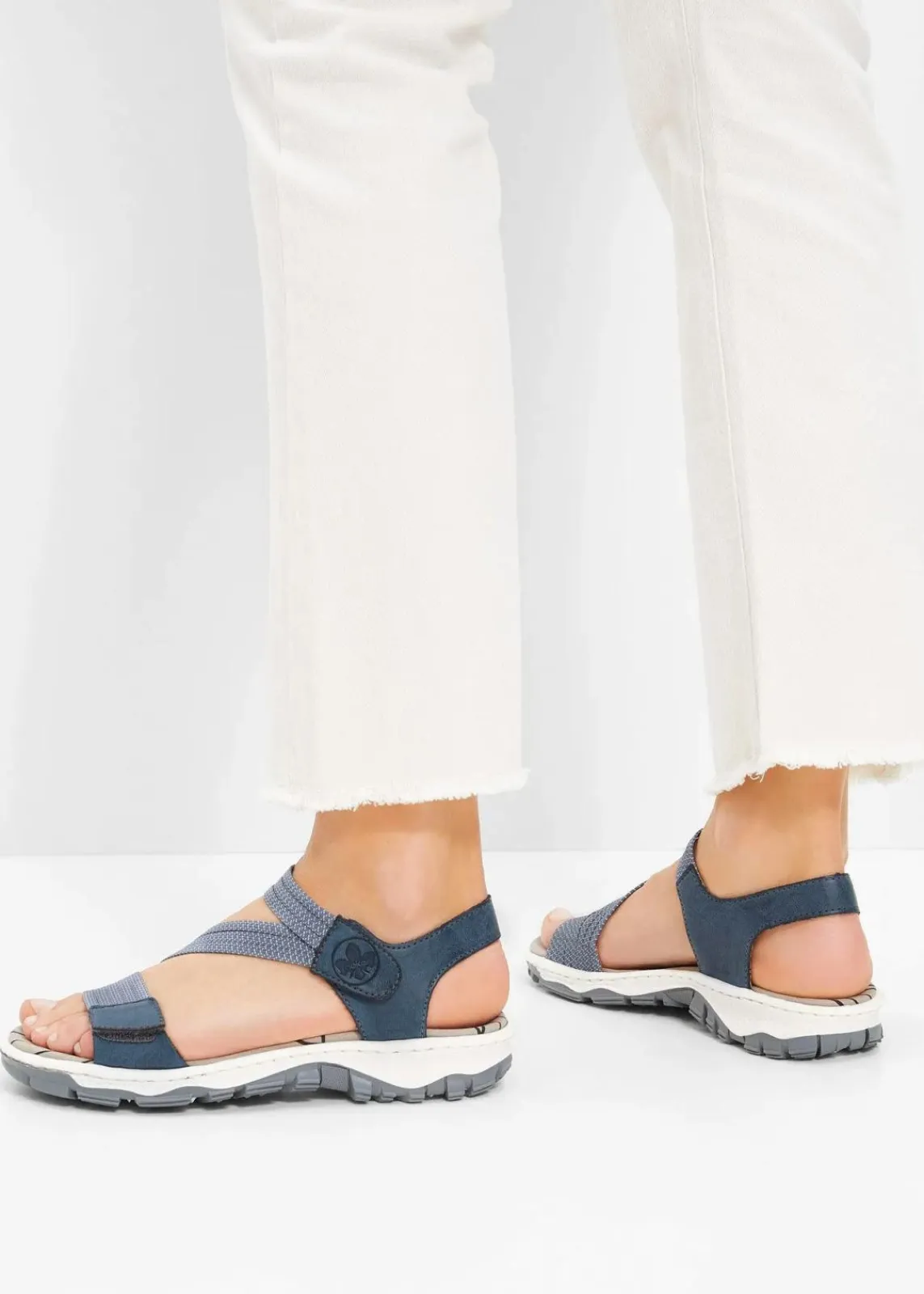 Rieker High Heels|Komfortschuhe^Komfort-Trekkingsandalen mit elastischen Riemen blau