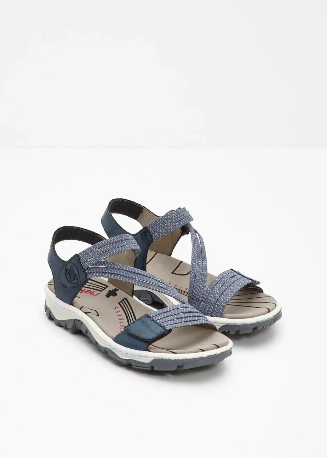 Rieker High Heels|Komfortschuhe^Komfort-Trekkingsandalen mit elastischen Riemen blau