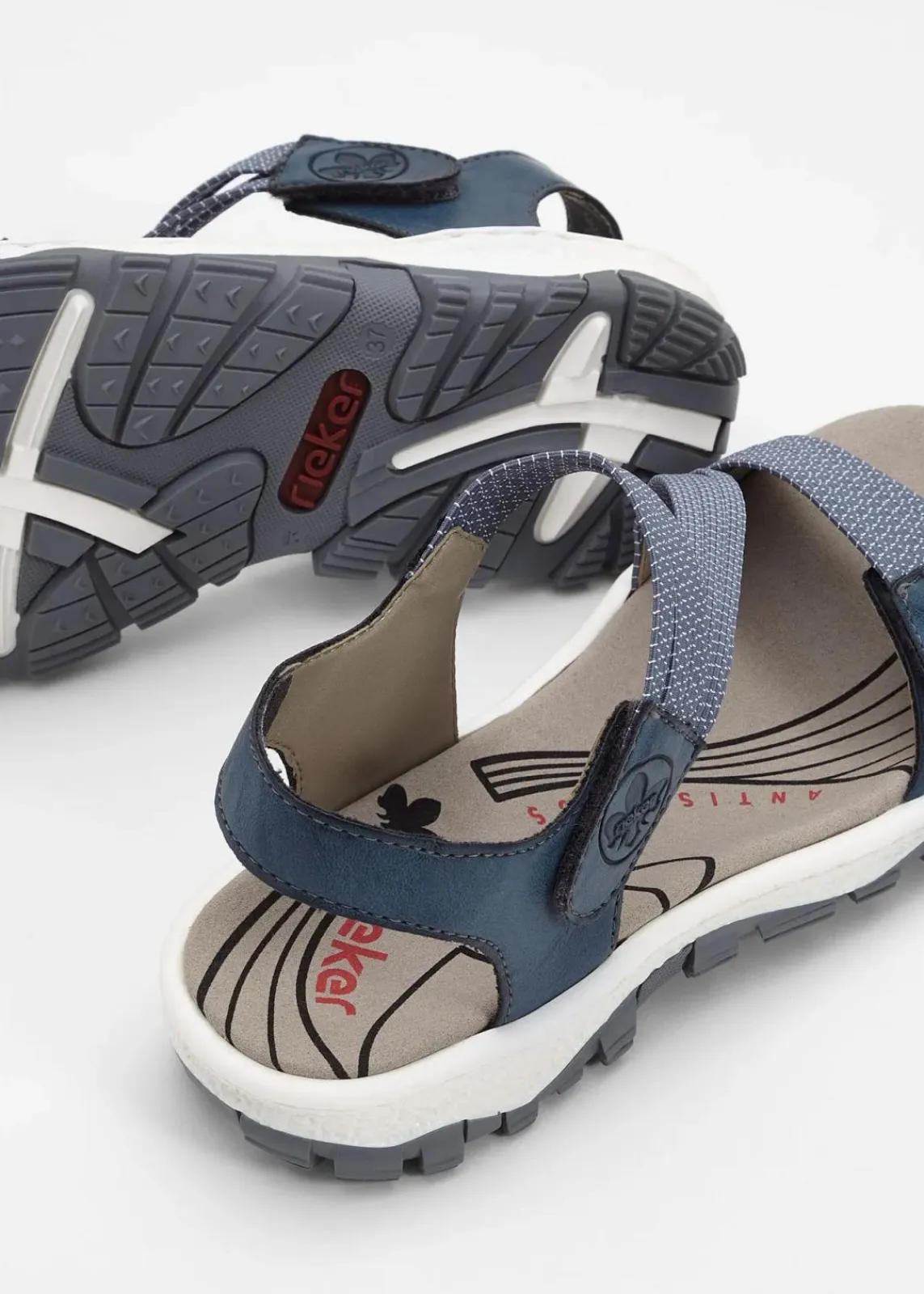 Rieker High Heels|Komfortschuhe^Komfort-Trekkingsandalen mit elastischen Riemen blau
