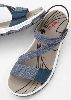 Rieker High Heels|Komfortschuhe^Komfort-Trekkingsandalen mit elastischen Riemen blau