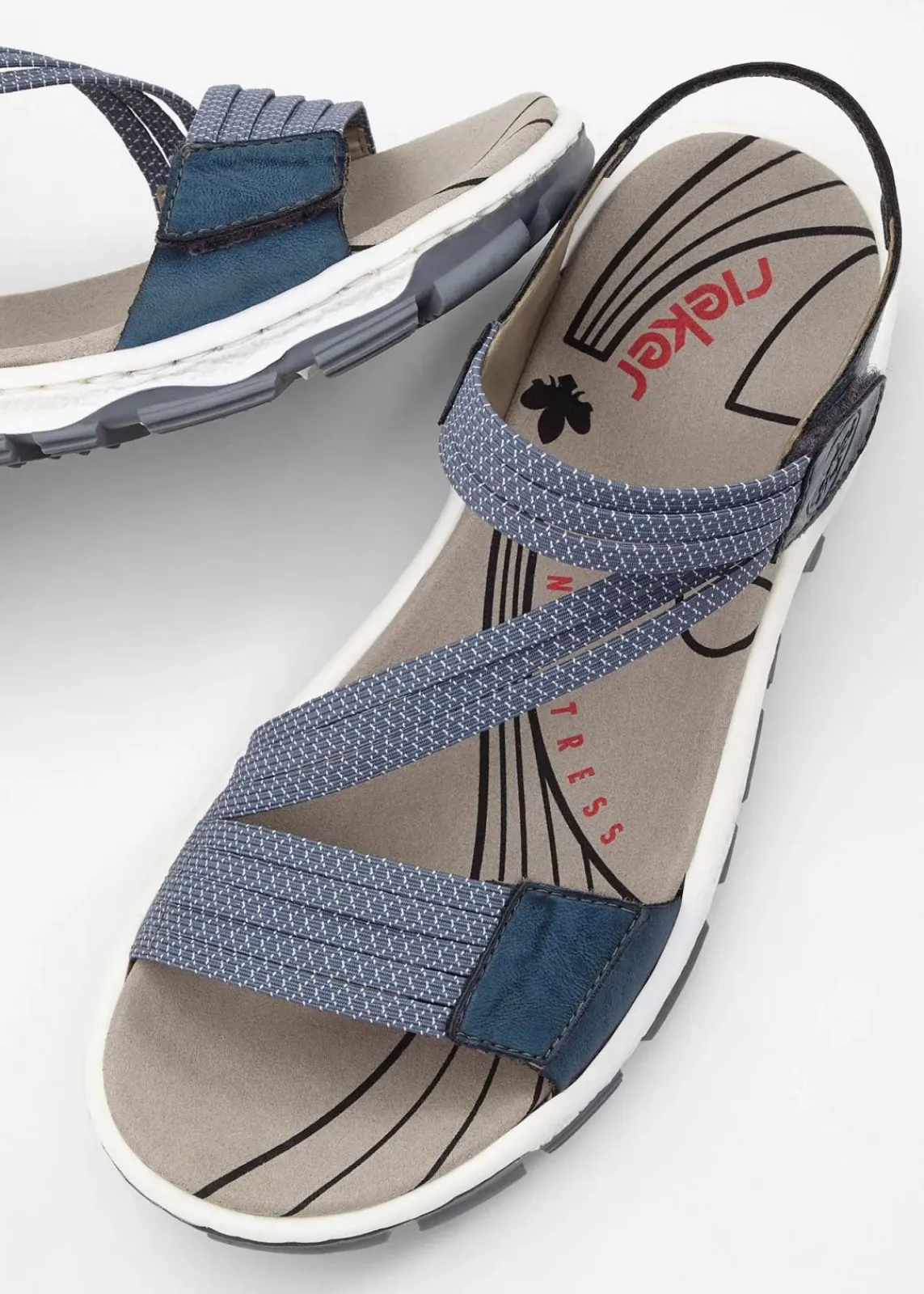Rieker High Heels|Komfortschuhe^Komfort-Trekkingsandalen mit elastischen Riemen blau