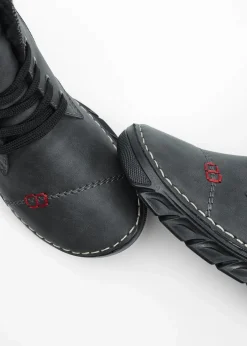 Rieker Komfortschuhe|Gefütterte Winterschuhe^Schnür Boot dunkelgrau