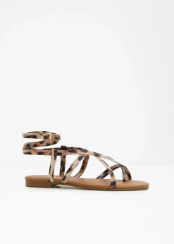 bonprix Sommerschuhe^Riemchensandalen beige leo bedruckt