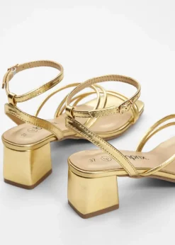 bonprix Sommerschuhe|Festliche Mode^Riemchensandaletten in Metallic-Optik gold metallic