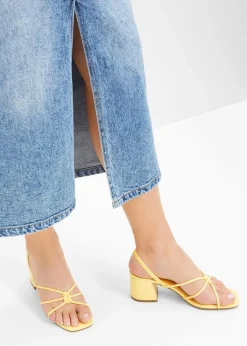 bonprix Sommerschuhe|Festliche Mode^Riemchensandaletten mit Blockabsatz softgelb