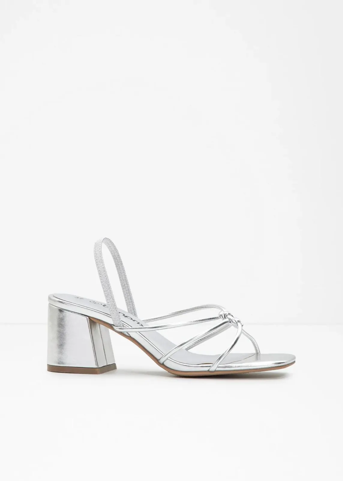 bonprix Festliche Mode|Sommerschuhe^Riemchensandaletten mit Blockabsatz silber metallic