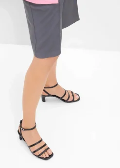 bonprix Sommerschuhe|Festliche Mode^Riemchensandaletten mit schmalem Absatz schwarz
