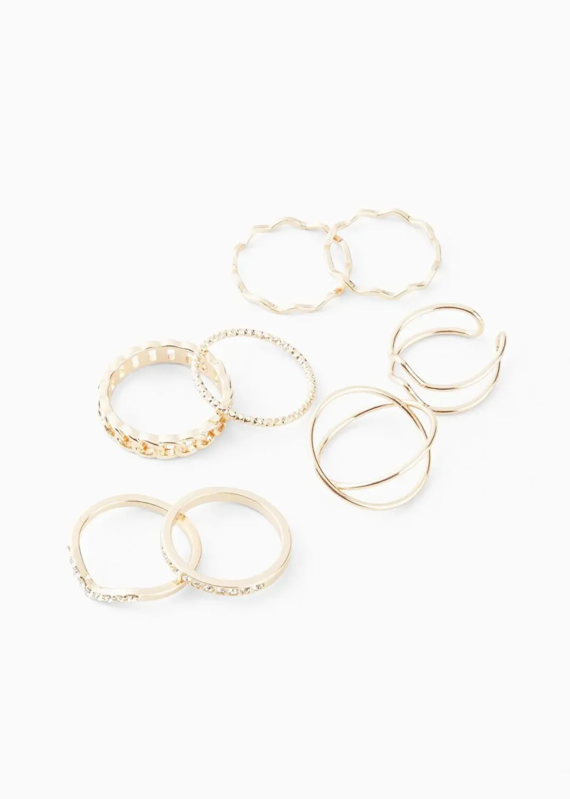bonprix Schmuck|Schuhe & Accessoires In Spezialgrößen·Schmuck^Ringset (8Pack) in vielfältigem Design goldfarben