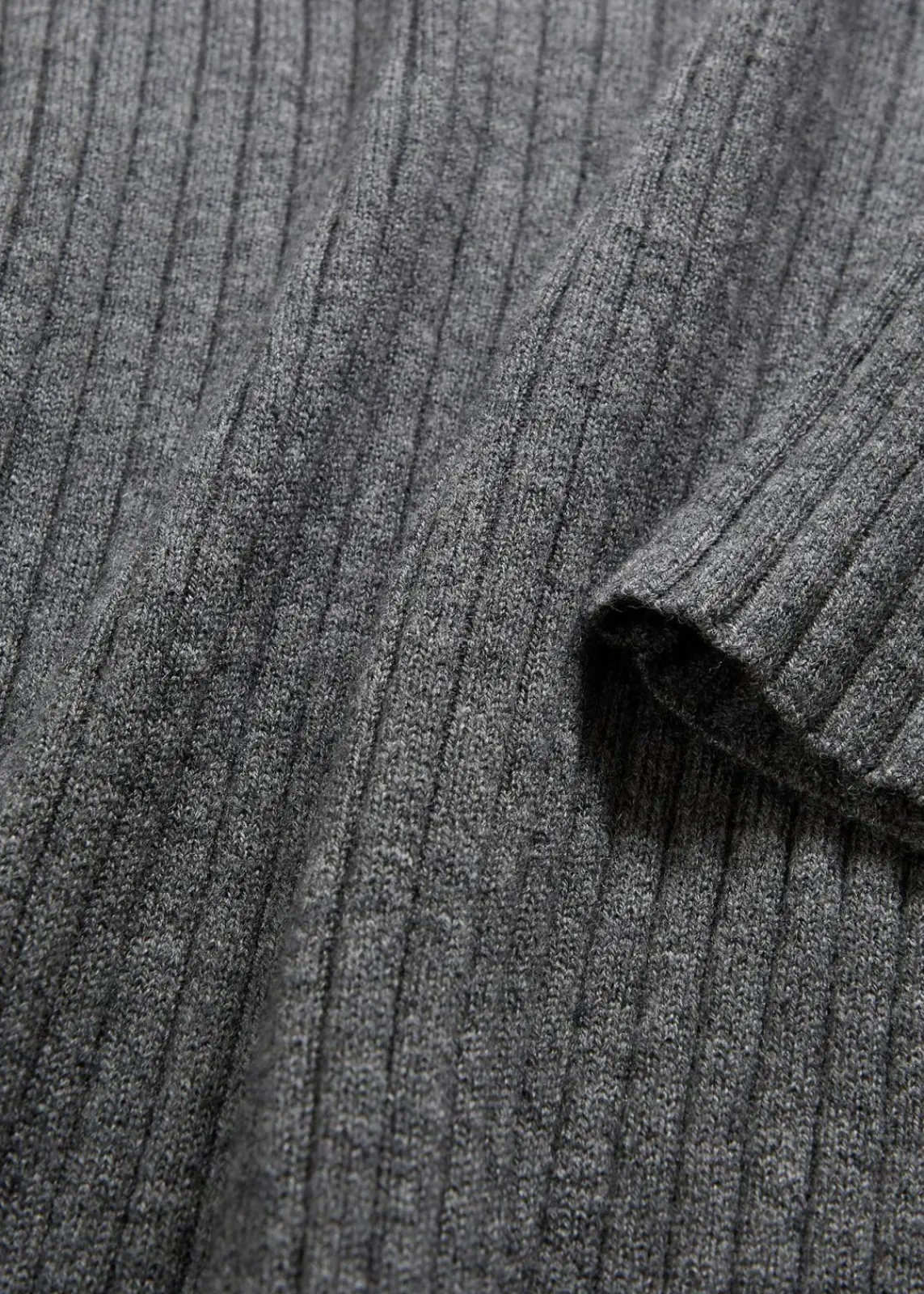 bonprix Bekleidung·Umstandsmode|Premium^Rippenpullover aus Merinowolle mittelgrau meliert