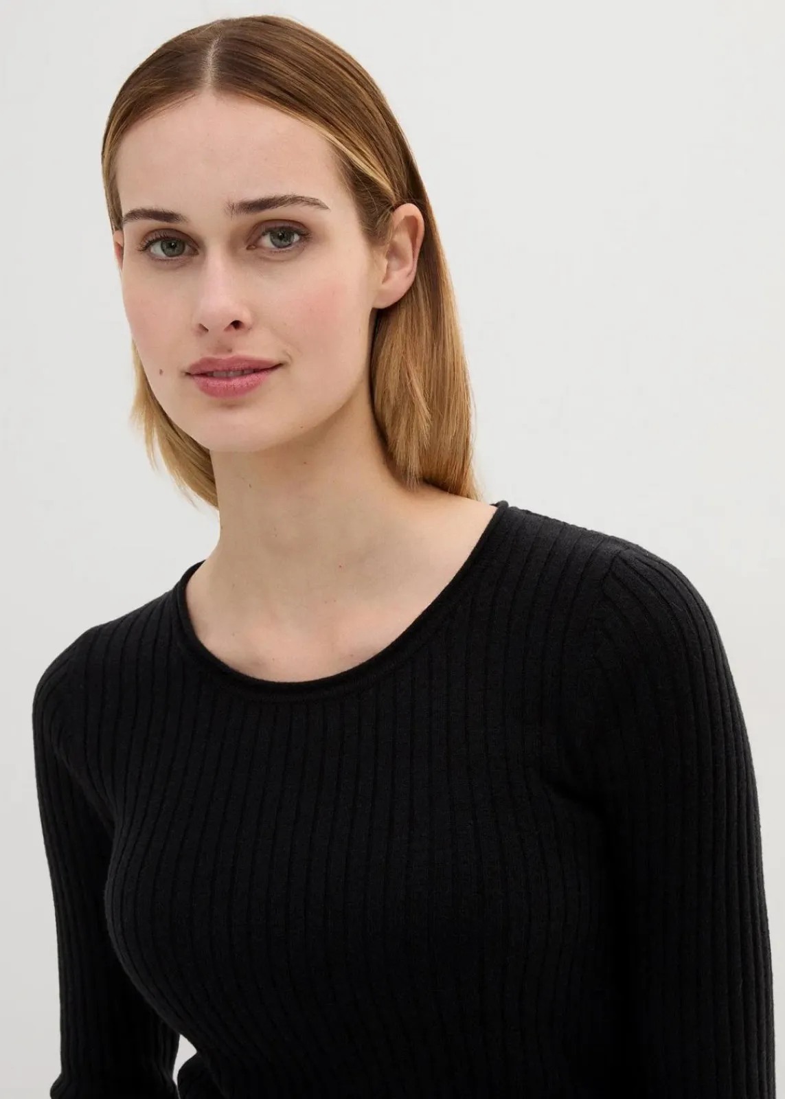 bonprix Bekleidung·Umstandsmode|Premium^Rippenpullover aus Merinowolle schwarz