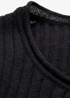 bonprix Bekleidung·Umstandsmode|Premium^Rippenpullover aus Merinowolle schwarz