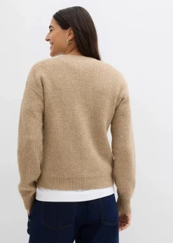 bonprix Bekleidung·Umstandsmode|Strickmode^Rippenstrick Cardigan hellkhaki