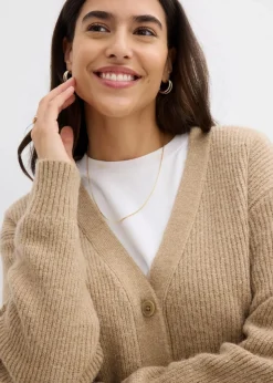 bonprix Bekleidung·Umstandsmode|Strickmode^Rippenstrick Cardigan hellkhaki
