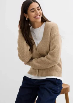 bonprix Bekleidung·Umstandsmode|Strickmode^Rippenstrick Cardigan hellkhaki