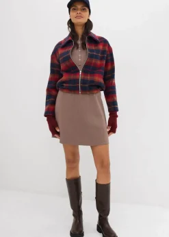 bonprix Nachhaltigere Materialien|Kleider^Rippkleid aus elastischem Baumwoll-Mix mittelbraun