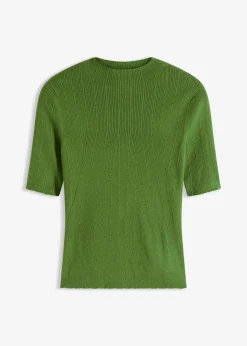 bonprix Pullover & Strickjacken|Strickmode^Ripp-Pullover forstgrün