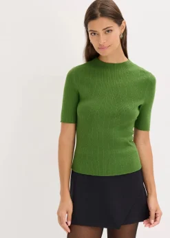 bonprix Pullover & Strickjacken|Strickmode^Ripp-Pullover forstgrün