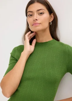 bonprix Pullover & Strickjacken|Strickmode^Ripp-Pullover forstgrün