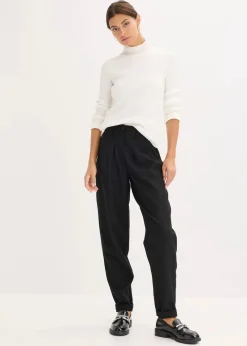 bonprix Bekleidung·Umstandsmode|Strickmode^Ripp-Pullover aus fließendem Viskose-Mix wollweiß