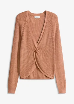 bonprix Bekleidung·Umstandsmode|Bekleidung·Jeans^Ripp-Pullover aus fließendem Viskose-Mix schokosorbet